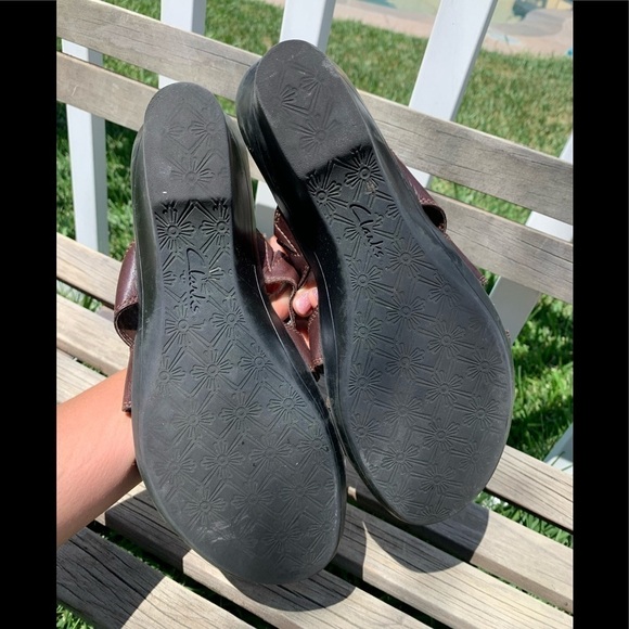 Clarks leather wedge sandals - Picture 6 of 8